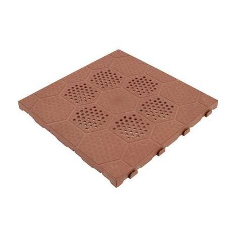 Piastrella  autobloccante - Pp  cotto  cm  40x40  h.cm  2,5