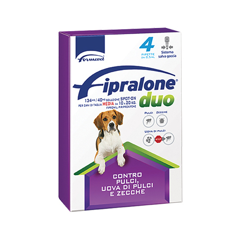 Antiparassitario  fipralone  duo  cane  formevet - Kg  10/20  cf=pipette  4