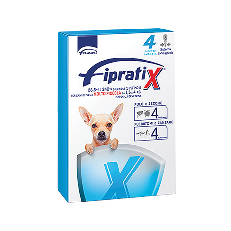 Antiparassitario  fipratix  cane  formevet - Kg    1,5/  4  cf=pipette  4