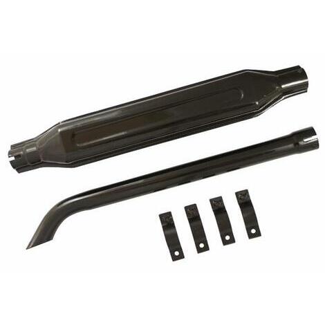 Kit silenziatore quadro adattabile a Fiat completo di silenziatore, prolunga curva e collare