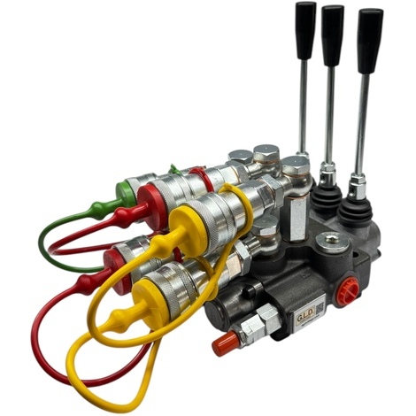 Distributore oleodinamico per trattore 3 leve - 2 doppio effetto 1 singolo effetto c/blocco spinta 3/8