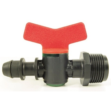 1 pz - 16 x 1/2'' - mini valvola gommino e filetto maschio rubinetto irrigazione