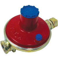 Regolatore gas gpl bp taratura variabile interna - Kg/h 7 mbar 30/60 + portagomma gpl