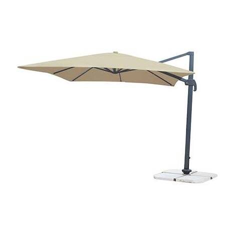 Ombrellone  alluminio  p.laterale  domus - Poly  ecru  mt  3x3  palo  mm  77x53