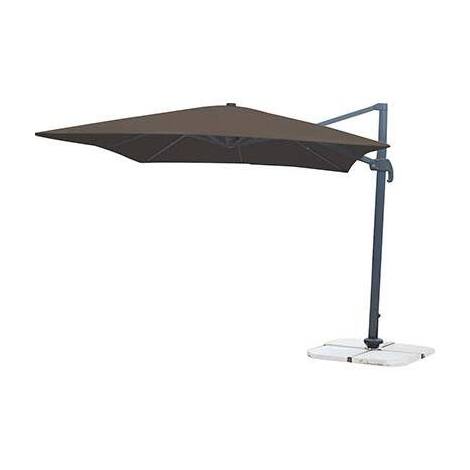 Ombrellone  alluminio  p.laterale  domus - Poly  tortora  mt  3x4  palo  mm  77x53