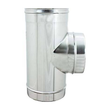 Tubo a tee 90 mmf acciaio inox aisi 304 - Cm 12 mmf