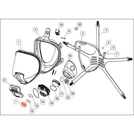 Guarnizione valvola inspirazione semimaschere maschera c.11