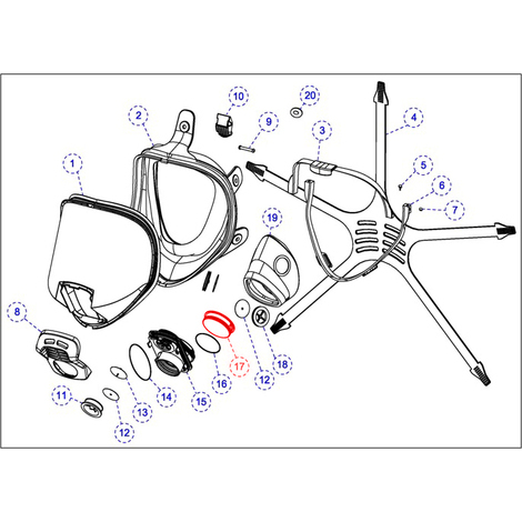 Membrana fonica pp nero semimaschere maschera cod.17