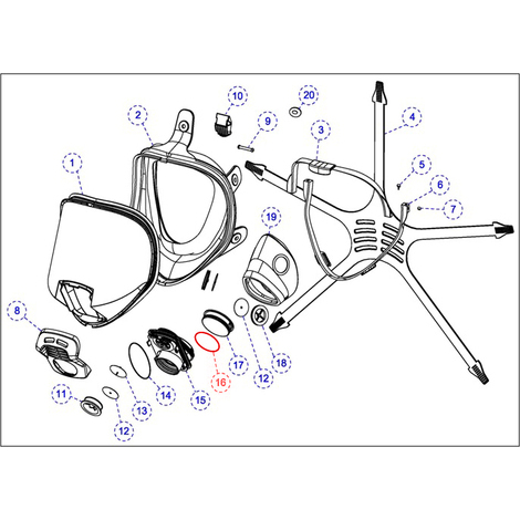 Or 3187 per membrana fonica semimaschere maschera cod.16