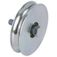 Ruota cancello a fissare gola tonda 400 combi - Zincata + cuscinetto gola mm 20 mm 80