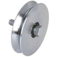 Ruota cancello a fissare gola v 402 combi - Zincata + cuscinetto mm 50