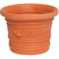 Vaso tondo festonato prestige - Resina terracotta cm 60 h.cm 45