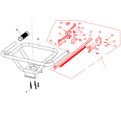 Impugnatura accensione mototrivella 6118900 - in rosso -