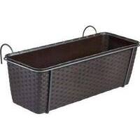 Cassetta + riserva +balconiera natural stefanplast - Pp rattan moka cm 50x18 h.cm 16