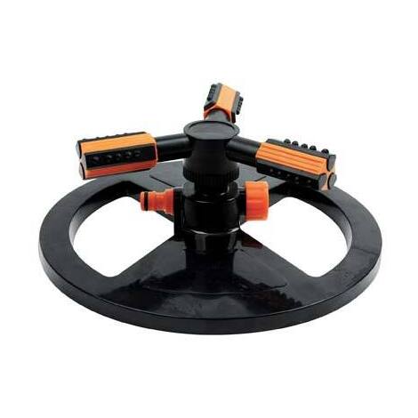 Irrigatore  3  bracci  su  base  stars - Plastica  circolare  innesto  rapido  passante