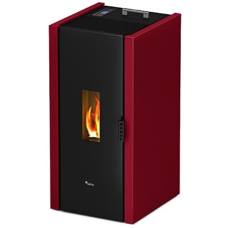 Luna - 6,5 kw bordeaux stufa a pellet air stufetta aria calda riscaldamento casa