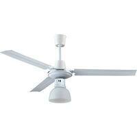 Ventilatore da soffitto industrial + luce effe - Bianco volt 230 watt 65 cm 120 vel 5 + inv
