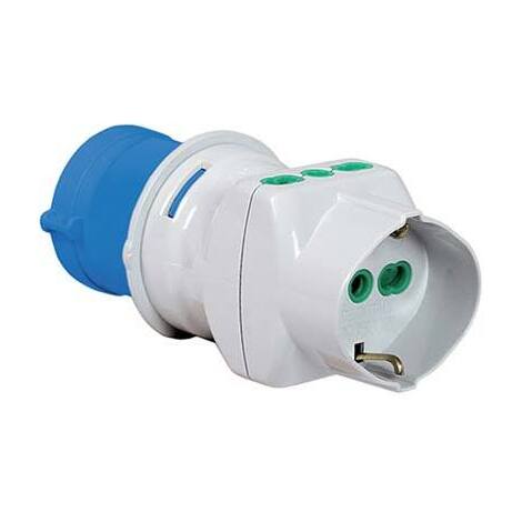 Adattatore  triplo  spina  blu  >  16a  bip  +  schuko  fme - 2p+t  16a  ip44