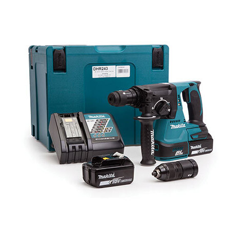 Martello  tassel  scalpell  batteria  dhr243rtj  makita - Volt  18x2  ah  5,0  sds  plus  +  valigia