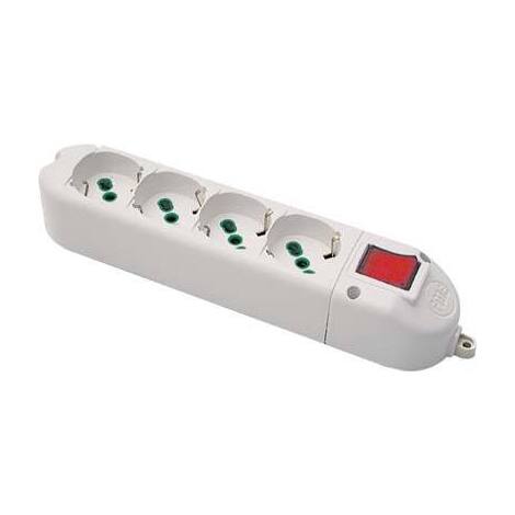 Multipresa  -  cavo  bipasso  +  schuko  +  int.lum  fme - Bianco  posti  4  2p+t  16a