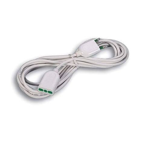 Prolunga  lineare  bipasso  fme - Bianco  2p+t  16a  nxmmq  3x01,5  mt  5