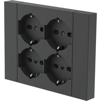 Multipresa bipasso + schuko incasso electraline - Nero posti 4 2p+t 16a