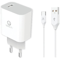 Caricabatteria smartphone rapido kit lostech - Type-c bianco volt 220 + cavo cm 100