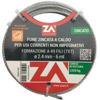 Fune argano zincata - D.mm 2,4 l.mt 9