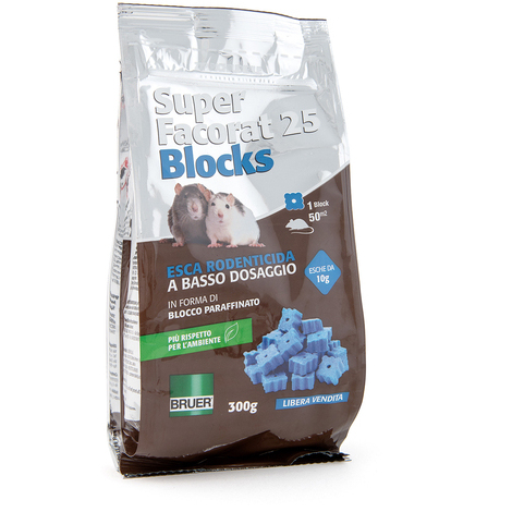 Esca block topicida paraffinato 300g per esterno. colore esca : blu