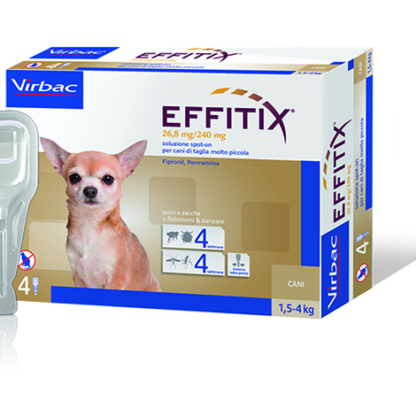 Effitix cane xs 4 pipette 1,5-4 kg virbac antiparassitario