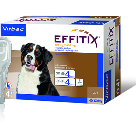 Effitix cane xl 4 pipette 40-60 kg virbac antiparassitario