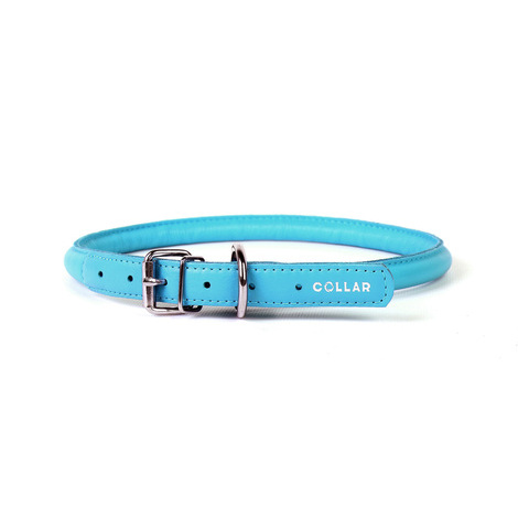 Collare soft 20-25cm blu in pelle