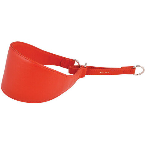 Collare levriero 55mm 26-36cm rosso strozzo in pelle