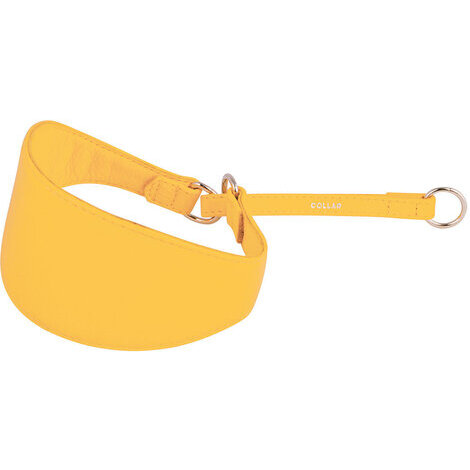 Collare levriero 55mm 26-36cm giallo strozzo in pelle