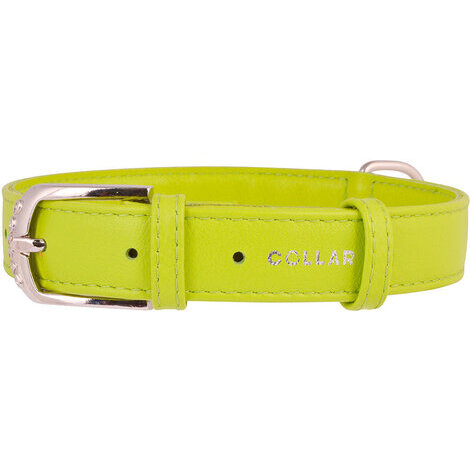 Collare glamour 9mm 18-21cm verde in pelle