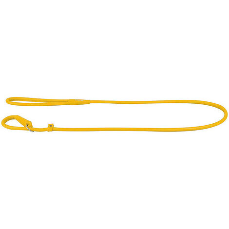 Collare e guinzaglio strozzo giallo in pelle 13mm 135cm