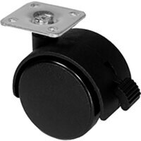 Ruota x mobili doppia + fermo - Nylon nero d.mm 40 kg 30 p.mm 38x38