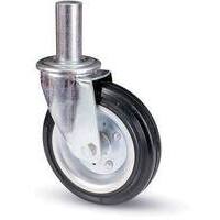 Ruota a forcella tubi innocenti 80bi avo - A/zincr/gomma nera mm 200x50 perno gir mm 40x190