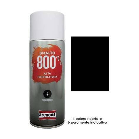 Smalto  spray  100%  acrilico  alte  temperat  arexons - Nero  ml  400