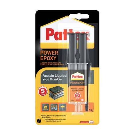 Pattex  power  epoxy  acciaio  liquido  mix  siringa - Gr  35