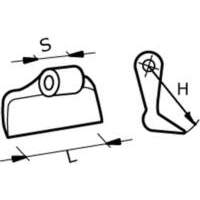 Mazza stampata per trincia L=116 mm, S=40 mm, H=100 mm, Ø fori 16,5 mm. Adattabile Agricom