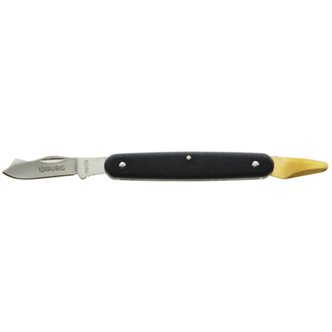 165 mm - coltello da innesto con paletta in acciaio inox - coltellino potatura