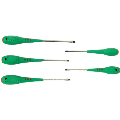 Set 5 cacciaviti cromo vanadio professionali 2 croce + 3 taglio