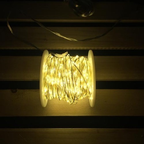 Catena 400 luci led gialla fissa