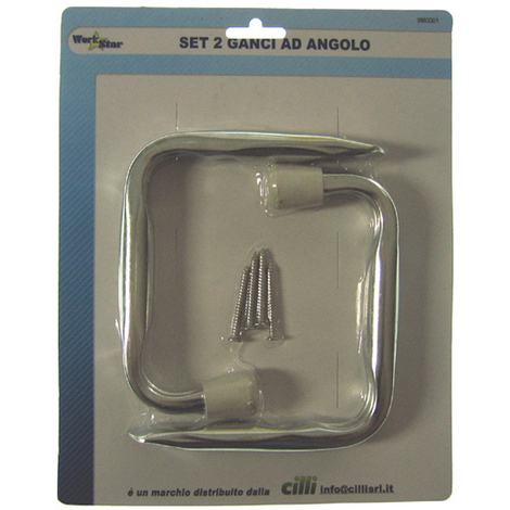 Set 2 ganci ad angolo