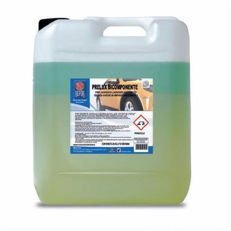 Detergente Sgrassante lavaggio e prelavaggio automezzi. Colore Verde Formulato innovativo per il lavaggio e prelavaggio di automezzi. Elimina facilmente traffic film e tutti gli sporchi difficili. Tanica 20Kg