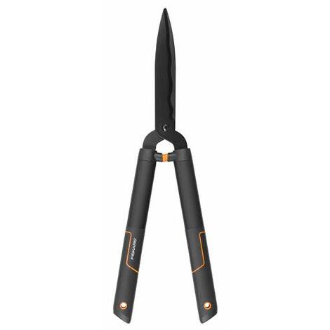 Fiskars Cesoie per siepi SingleStep, Lame ondulate in acciaio di alta qualit , Lunghezza: 58 cm, Nero opaco, HS22, 1001433