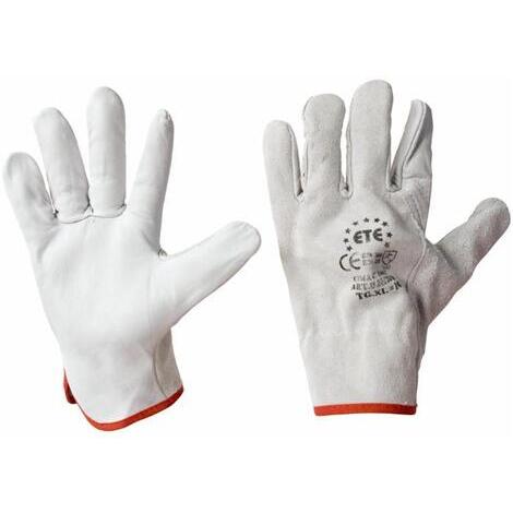 GUANTO IN PELLE FIORE ORLATO, CON POLSO ELASTICIZZATO TG M (8)