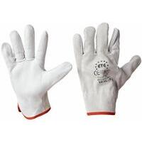 GUANTO IN PELLE FIORE ORLATO, CON POLSO ELASTICIZZATO TG L (9)