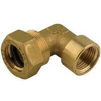 Gomito stringitubo filetto femmina x rame - Ottone mm 14x1/2f